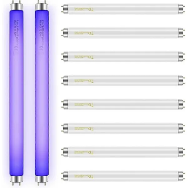 Hot Archipelago 10-pack Ersättningslampor för Insektsdödare 10W Kompatibla med 20W Inomhus Insektsdödare, BL T8 F10W 13-tums Lampa Myggdödare Rör UV