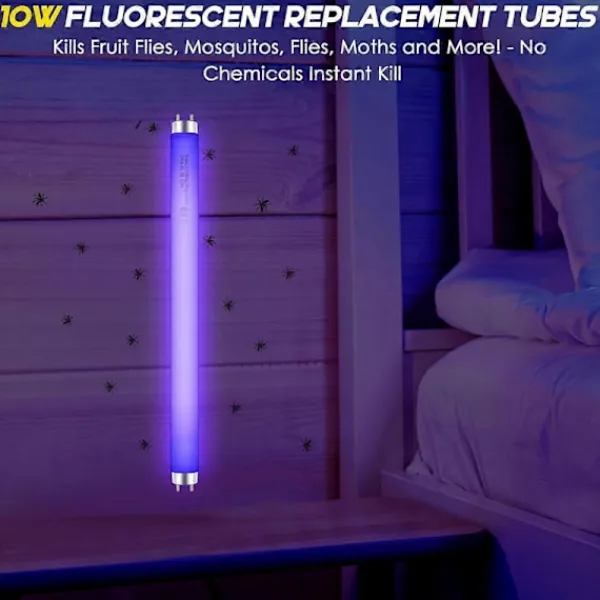 Hot Archipelago 10-pack Ersättningslampor för Insektsdödare 10W Kompatibla med 20W Inomhus Insektsdödare, BL T8 F10W 13-tums Lampa Myggdödare Rör UV