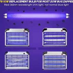 New 10-pack Ersättningslampor för Insektsdödare 10W för 20W Inomhus Insektsdödare, BL T8 F10W 13-tums Ljusrör för Aspectek, Liba