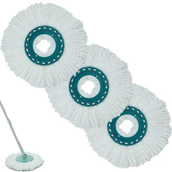 Clearance 3-pack Ersättningsmopphuvuden Diskmopp Mikrofiber Högabsorberande Lämplig för Alla Golvtyper