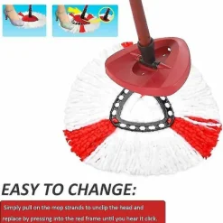 Online 4-pack Ersättningsmopphuvuden för 2-i-1 Mikrofibermopp, Golvrengöringsmopphuvud för Vileda Turbo, Easywring