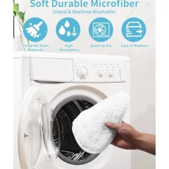 8-pack Ersättningsöverdrag för Vileda Steam & Vileda Steam Plus Ångmopp, Mikrofiber Ångmopp Tillbehör Kompatibel-FA-