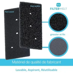 4-pack filter kompatibel Bauknecht Privileg Whirlpool HX 481010716911 torktumlare - värmepumpstorktumlare - 230 x 115 x 14 mm - svampfilter -