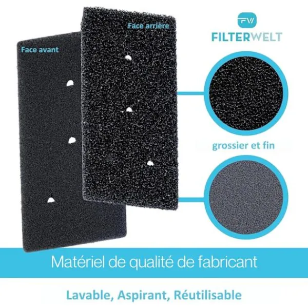 4-pack filter kompatibel Bauknecht Privileg Whirlpool HX 481010716911 torktumlare - värmepumpstorktumlare - 230 x 115 x 14 mm - svampfilter -