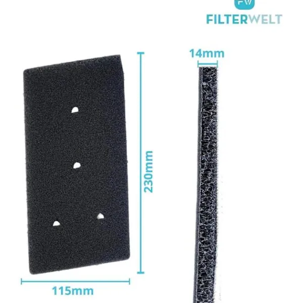 4-pack filter kompatibel Bauknecht Privileg Whirlpool HX 481010716911 torktumlare - värmepumpstorktumlare - 230 x 115 x 14 mm - svampfilter -