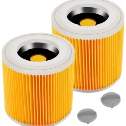 2-pack filterpatron för Kärcher WD3 Premium, NT20/1 NT30/1 NT38 - Filter - Ersättningsfilter för Kärcher dammsugare