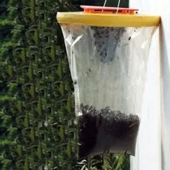 Discount 2-pack Flugfälla Utomhus Hängande Flugfångare, Engångs Ranch Flugfälla Fångarpåse med Flugbete, Flugdödare Repeller