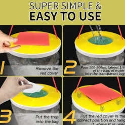 2-pack Flugfälla Utomhus Hängande Flugfångare, Engångs Ranch Flugfälla Fångarpåse med Flugbete, Flugdödare Repeller