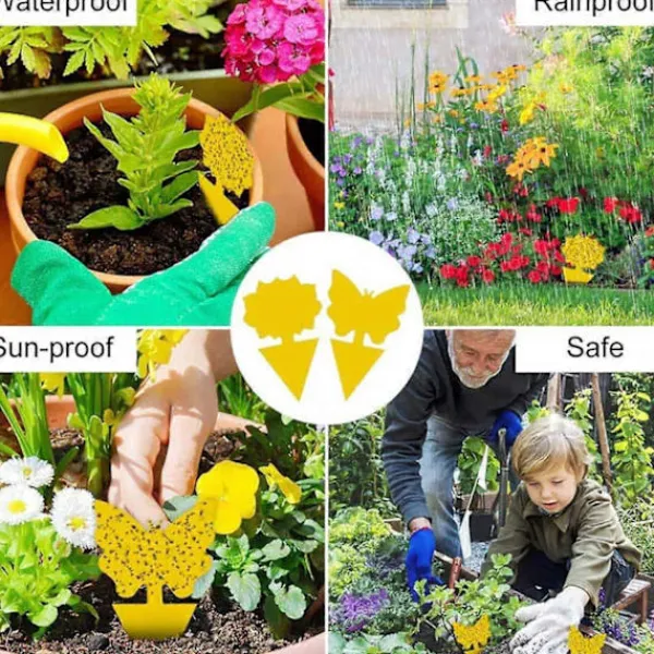 Hot 20-pack flugfångare - flugfälla - fjärilsgul