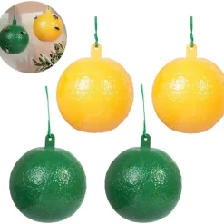 Clearance unbranded 4-pack flygboll fruktfluga citrus stor fruktfluga klisterbräda fruktfluga boll fruktaffär fruktfluga sticky needle bifälla (gul + grön)