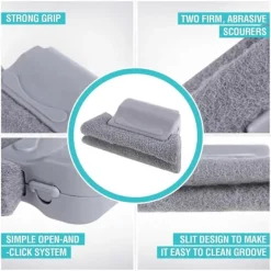 Hot 2-pack fönster- och spårrengöringssvamp med mjukt ergonomiskt grepp - Perfekt för fönster, dörrspår, kakelfogar, jalusier, bil