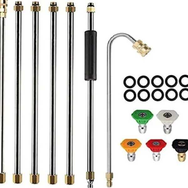 Online 7-pack Förlängningssats för högtryckstvätt, Högtryckstvättlans, med 5 Munstycken, 10 Tätningsringar, 4000 PSI-FD-