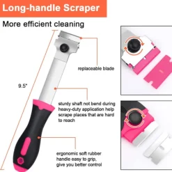 Best wxsp 3-pack Glasskrapare med 30 Extra Blad för Skrapor, Multifunktionell Rengöring, för Etiketter, Dekaler, Glasfärg (Rosa - Dubbel)