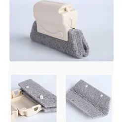 Outlet 3-pack Groove Rengöringsborste, Magisk Fönster Rengöringsborste, Fönster Rengöringsborste, Skjutdörr Spår Rengöringsborste (Grå, Blå, Beige)