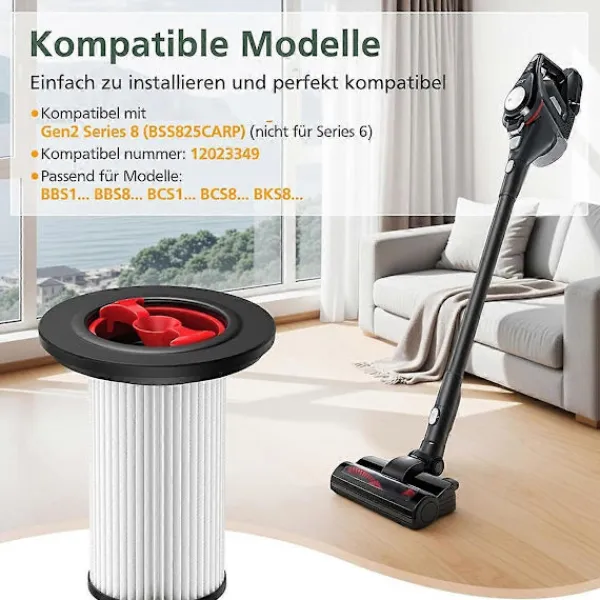 Best 2-pack HEPA-filter för Unlimited Gen 2 Series 8 dammsugare 12036642, 12023349, 12023350 och S [HK] Black White BlackWhite