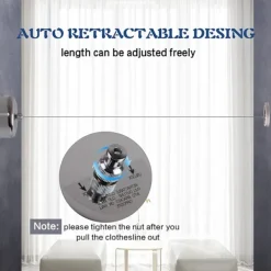 Outlet 2-pack hållbar 304 rostfritt stål infällbar klädstreck med