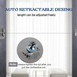 Outlet 2-pack hållbart 304 rostfritt stål infällbar klädstreck med