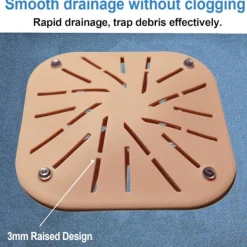 Best 4-pack Hårfångare Slitstark Silikon Hårpropp Duschavloppsskydd för Badkar och Kök $4 st. Avloppshårfångare, Fyrkantigt Filteravlopp