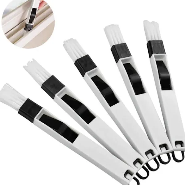 Outlet 5-pack 2-i-1 fönsterspår rengöringsborste, fönsterkarmrengöring