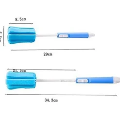 Best Pack justerbar mjuk svamp hängande rengöringsborste med långt handtag för baby , kaffeglas, mjölkkoppar, muggar (slumpmässig färg)