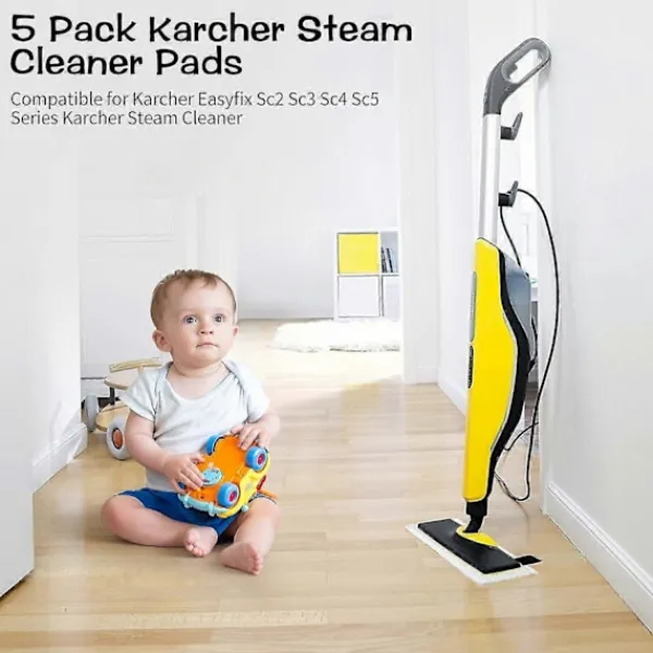 Clearance 5-pack Karcher Ångrengöringsdynor, Karcher Ångrengöringstillbehör, Kompatibel med Karcher Easyfix Sc2 Sc3 Sc4 Sc5-serien Karcher Ångrengörare Cl