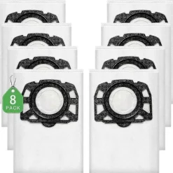 8-pack KFI 357 dammsugarpåsar kompatibla med Kärcher WD 2 Plus, WD 3, WD 3 Battery, KWD 1, KWD