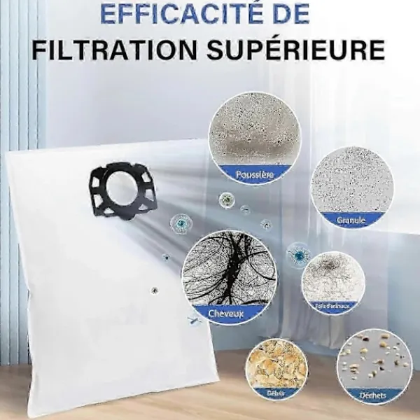 Online 12-pack KFI 487 filterpåsar för Kärcher WD4, WD5, WD6 dammsugare