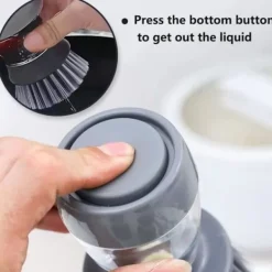 Outlet 2-pack Köksdiskborste, Diskborste med behållare, Tvättborste med flytande dispenser (Grå)