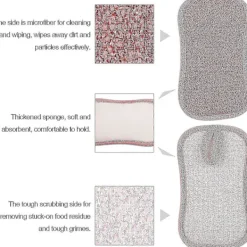 Sale 6-pack Köksrengöringssvamp Kan Återanvändas Som Icke-Skrubbande Superfin Fibersvamp, Vilket Är Ett Multifunktionellt Hushållsrengöringsverktyg.