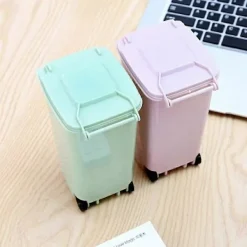 Hot 4-pack Kontorsmaterial Mini soptunna med hjul