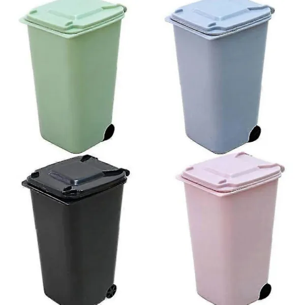 Outlet 4-pack Kontorsmaterial Rullande Mini Papperskorg