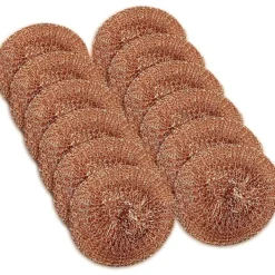 Clearance 12-pack kopparbelagda skursvampar för rengöring av diskar, kastruller, stekpannor och ugnar. Enkel skrubbning för tuff rengöring i köket