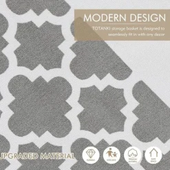 Hot 2-pack 75L tvättkorg med långa förstärkta handtag, fristående