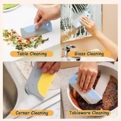 Sale 3-pack Liten Skrapa, Mini Silikonskrapa för Diskbänk och Bänkskiva