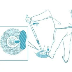 Sale 6-pack med snurrande mopphuvuden för EasyWring, 360° snurrande mikro