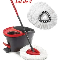 Sale 4-pack Mikrofiber Ersättningsmopphuvuden för Vileda/O-cedar Easywring Mopp - Vit