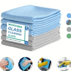 Clearance AIZHENCHEN 6-pack Mikrofiber Glasrengöringsdukar - Ränderfria, För Fönster/Bil/Speglar, Återanvändbara 6 PCS Multi-Colors