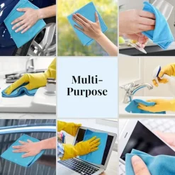 Clearance AIZHENCHEN 6-pack Mikrofiber Glasrengöringsdukar - Ränderfria, För Fönster/Bil/Speglar, Återanvändbara 6 PCS Multi-Colors