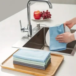 Best AIZHENCHEN 6-pack Mikrofiber Glasrengöringsdukar - Ränderfria, För Fönster/Bil/Speglar, Återanvändbara 6 PCS Gray