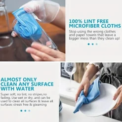 Best AIZHENCHEN 6-pack Mikrofiber Glasrengöringsdukar - Ränderfria, För Fönster/Bil/Speglar, Återanvändbara 6 PCS Gray