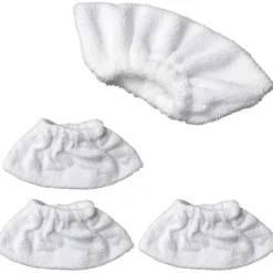 Discount 4-pack Mikrofiber Ångöverdrag för Manuella Munstycken Kompatibla med de Flesta Ångrengörare (Vit)