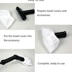 Discount 4-pack Mikrofiber Ångöverdrag för Manuella Munstycken Kompatibla med de Flesta Ångrengörare (Vit)