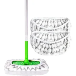 Clearance 2-pack Mikrofiber Återanvändbara Moppdynor Kompatibla med Sweeper Moppar Tvättbara Moppdynor för Våt & Torr Användning