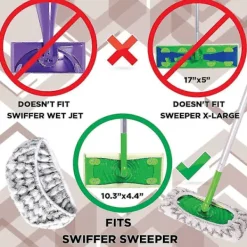 Clearance 2-pack Mikrofiber Återanvändbara Moppdynor Kompatibla Med Sweeper Moppar Tvättsbara Moppdynor För Vått & Torrt Användning