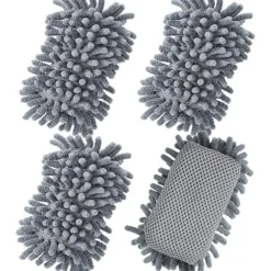 Best 4-pack Mikrofiber Tjock Whiteboard Radergummi Tvättbar för Markörer, Kritor, Skola Kontor (Grå, 12*7*3cm)