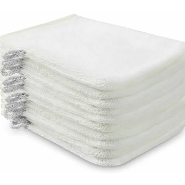 Online 10-pack Mikrofiber tvättlappar (vit) Storlek 15 x 21 cm, Frotté badhandskar