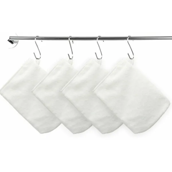 Online 10-pack Mikrofiber tvättlappar (vit) Storlek 15 x 21 cm, Frotté badhandskar