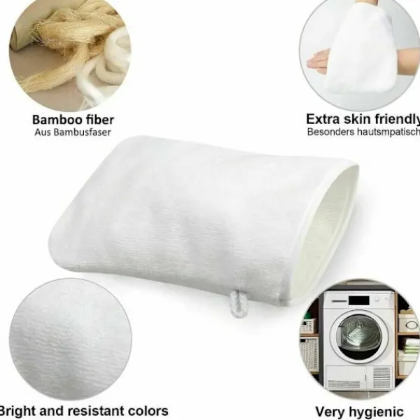 Online 10-pack Mikrofiber tvättlappar (vit) Storlek 15 x 21 cm, Frotté badhandskar