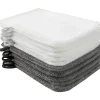 Hot 10-pack mikrofiber tvättlappar (grå och ljusvit) Storlek 15 x 21 cm, badhandskar i frotté