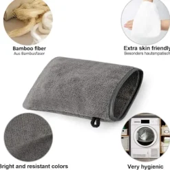 Hot 10-pack mikrofiber tvättlappar (grå och ljusvit) Storlek 15 x 21 cm, badhandskar i frotté